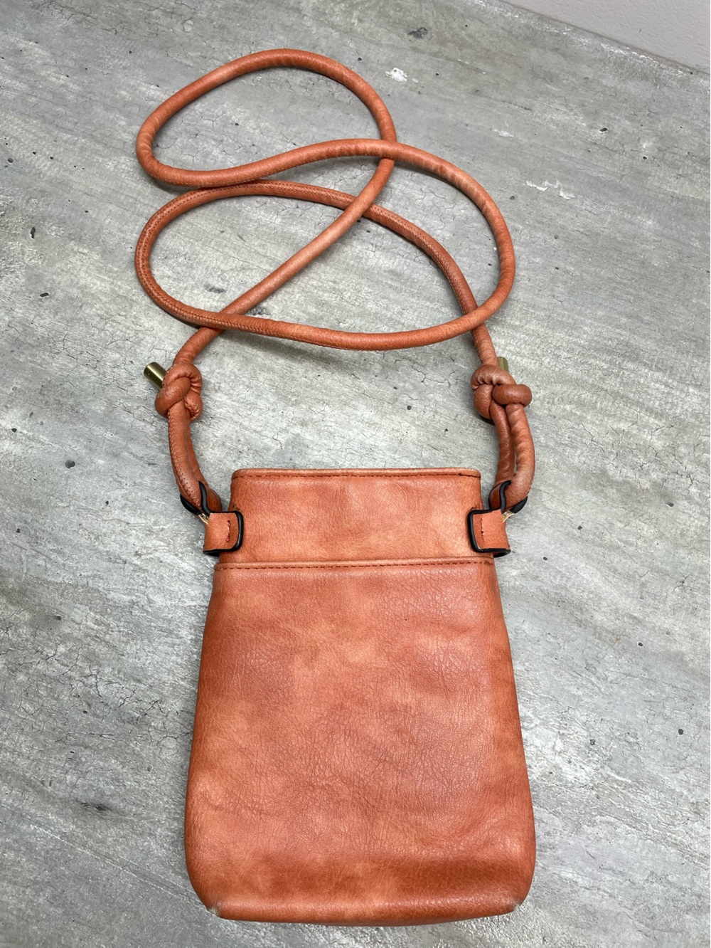 Unbranded Crossbody Bag‎ Womens Small Terracotta Fair Vegan Leather Boho Knotted
